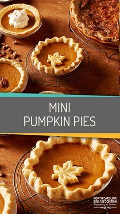 These quick and easy Mini Pumpkin Pies use pre-made pie crust and just a few pantry basics. Top with toasted pecans and whipped cream for full fall flavor! Farmhouse Meals, Easy Air Fryer Desserts, Mini Pumpkin Pies Easy, Mini Pumpkin Pie Recipe, Ways To Eat Eggs, Air Fryer Desserts, Mini Pumpkin Pies Recipe, Mini Pumpkin Pie, Fall Sweets