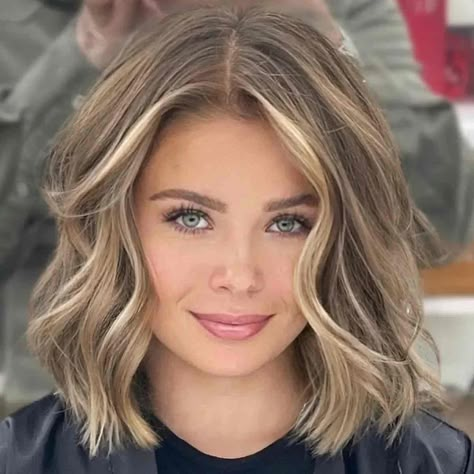 Lightbrownhair With Highlights Short, Cute Medium Length Haircuts For Women, Light Highlights Around Face, Dark Blonde Hair Caramel Highlights, Hair For Spring 2024, Womens Long Bob Hairstyles, Wedding Hair Dos For Medium Hair, Widow’s Peak Haircut Women, Medium Length Easy Haircuts