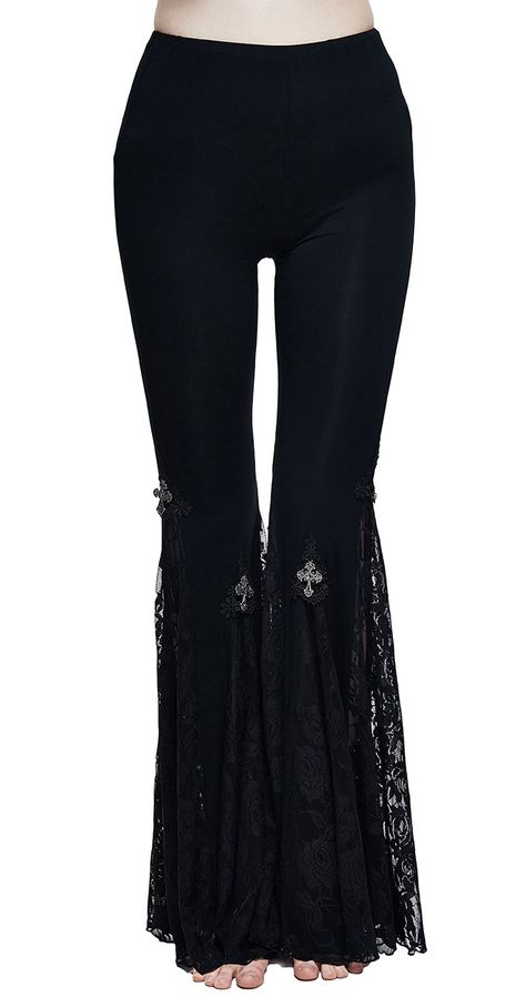 Dark Trousers Outfit, Fitted Full Length Gothic Bottoms, Gothic Black Full Length Pants, Black Velvet Gothic Bottoms, Gothic Black Flare Bottoms, Gothic Flare Fitted Pants, Black Flared Trousers, Goth Pants, Gothic Pants