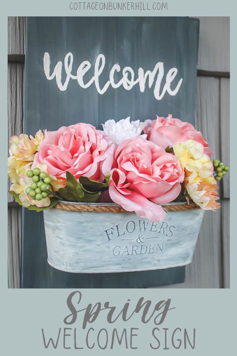 Planter Sign, Welcome Flowers, Welcome Wall, Shiplap Wall Diy, Diy Scent, Diy Concrete Planters, Diy Candles Scented, Diy Light, Diy Flower Pots