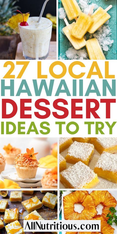 These easy recipes are great dessert ideas for any occasion.Try these easy dessert recipes that will be a big hit at any tropical themed party or potluck! Hawaii Themed Desserts, Hawaii Snacks Luau Party, Hawaiian Luau Desserts, Luau Party Ideas Food Desserts, Easy Hawaiian Dessert Recipes, Tropical Desserts Luau Party, Tiki Party Desserts, Hawaiian Christmas Desserts, Hawaiian Deserts Hawaii Dessert Recipes