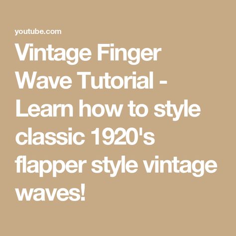 Vintage Finger Wave Tutorial - Learn how to style classic 1920's flapper style vintage waves! Finger Wave Tutorial, Vintage Finger Waves, Finger Waves Tutorial, Wave Tutorial, High Bun Hair, 40s Hairstyles, Waves Tutorial, 1920s Hair, Finger Wave