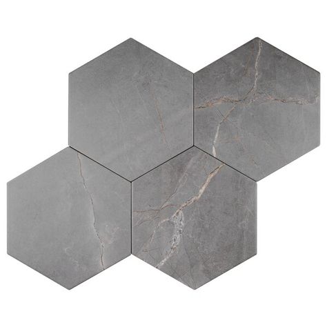 Hexagon Flooring Bathroom, Dark Tile Floor, Modern Shower Tile Ideas, Grey Hexagon Tile, Gray Hexagon Tile, Hexagon Tile Bathroom Floor, Hexagon Tile Bathroom, Bathroom Colour, 2024 Bathroom