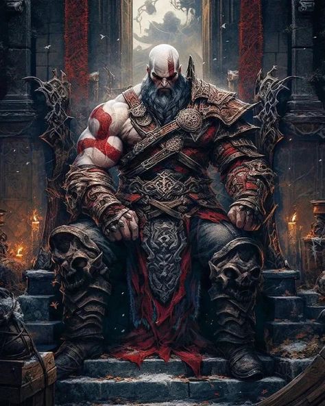 Immerse yourself in a world of artistry and wonder 🎨✨ 🎨 Artist- themultiverse.official & junglefashion.official Tag someone who needs to experience this masterpiece Kratos Artwork, Kratos Art, God Of Wars, رورونوا زورو, Greek Warrior, Art Drawing Sketch, Dark Souls Art, Viking Art, Gundam Art