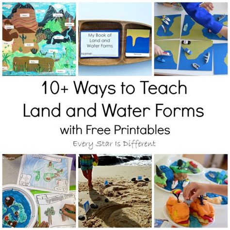 Social Studies Activities For Preschool, Landforms Project, Water Forms, Purposeful Play, Montessori Geography, Second Grade Science, Social Studies Lesson Plans, Geography For Kids, Geography Activities