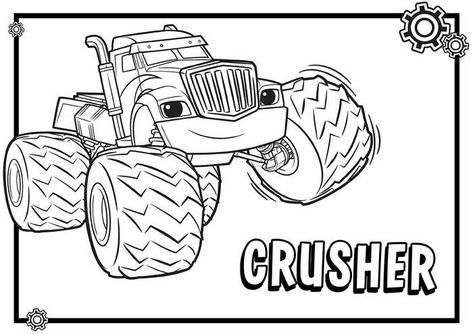 Crusher Blaze And The Monster Machines Coloring Pages - Printable Blaze and the Monster Machines Coloring Pages Monster Truck Coloring Book, Hot Wheels Coloring Pages Free Printable, Monster Truck Coloring Pages Free, Monster Truck Craft, Monster Jam Coloring Pages, Monster Truck Drawing, Nick Jr Coloring Pages, Tractor Coloring Pages, Kids Printable Coloring Pages