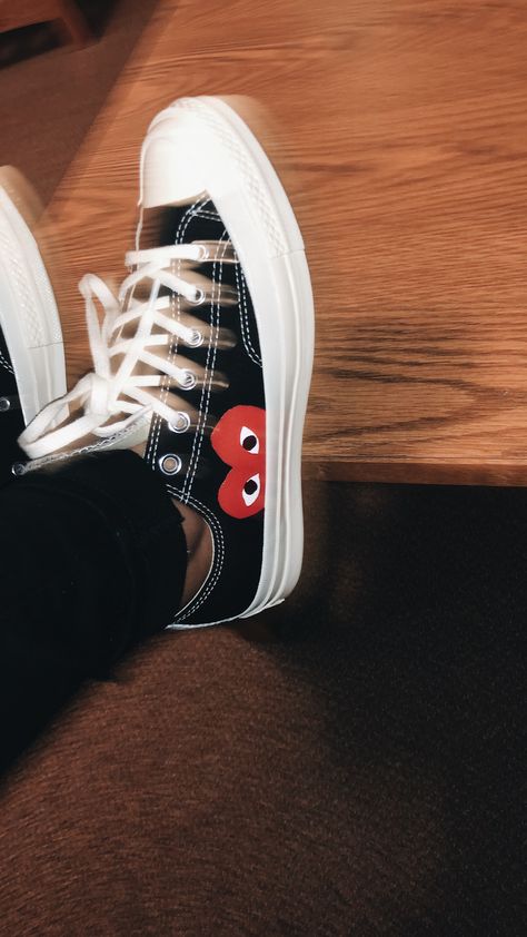 Styling Cdg Converse, Comme Des Garcons Aesthetic, Converse Cdg, Comme Des Garcons Converse Low, Cdg Converse Black, Converse 70s, Comme Des Garcons Play Converse, Converse Comme Des Garcons, Blue Converse