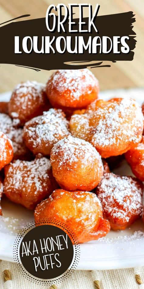 Greek Loukoumades Recipe, Greek Donuts, Honey Puffs, Greek Recipes Dessert, Greek Recipes Authentic, Greek Sweets, Best Morning, Greek Desserts, Greek Cooking