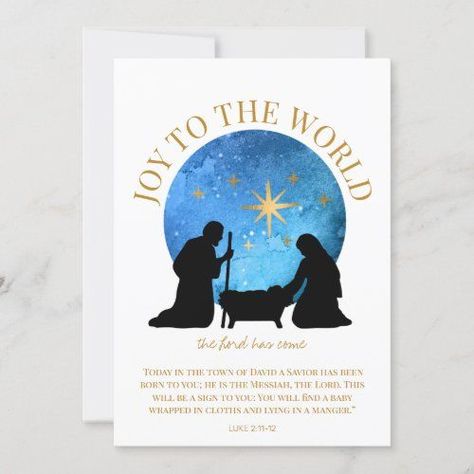 Christian Christmas Card Ideas, Spiritual Christmas Cards, Nativity Paintings, Catholic Christmas Cards, Silhouette Figures, Scripture Christmas, Nativity Christmas Cards, Watercolor Christmas Cards Diy, Decorative Typography