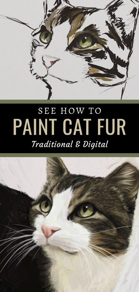 How To Paint A Cat On The iPad Pro – Digital Painting Tutorial Digital Painting Tutorial, Painting Realism, Cat Art Painting, Cat Portrait Painting, Ipad Painting, Paint Your Pet, Cat Digital, Digital Painting Techniques, Procreate Ipad Art