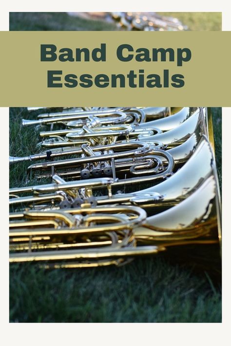 Band Camp Essentials | Ice Cream n Sticky Fingers Band Camp Theme Days, Marching Band Essentials, Marching Band Survival Kit, Band Camp Lunch Ideas, Band Camp Essentials, Band Camp Survival Kit, Band Camp Gifts, Marching Band Camp, Camp Essentials