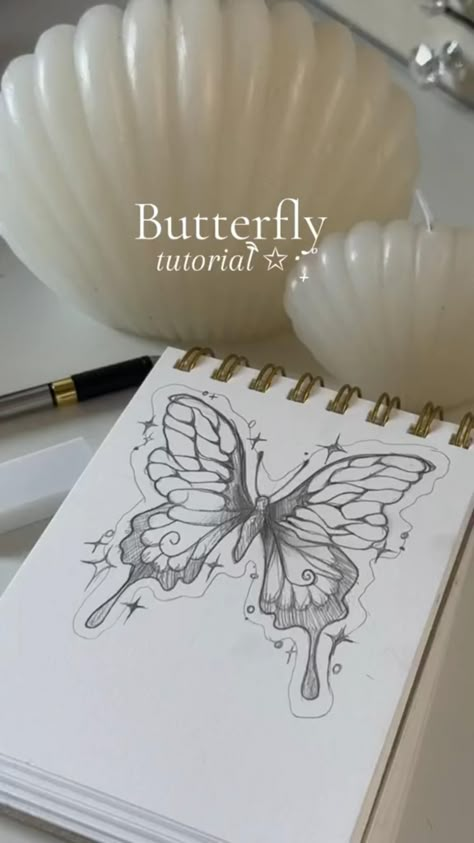 #butterfly #tutorial #sketch #drawing #sketchbook #sketching #fyp #foryoupage #foryourfeed #draw #sketchart #howtodrawflowers #tutorial #howto #art #artist Tutorial Sketch, Butterfly Sketch, Oil Pastel Drawings Easy, Butterfly Tutorial, Art Sketches Doodles, Zen Doodle Art, Cool Pencil Drawings, Meaningful Drawings, Sketches Pencil