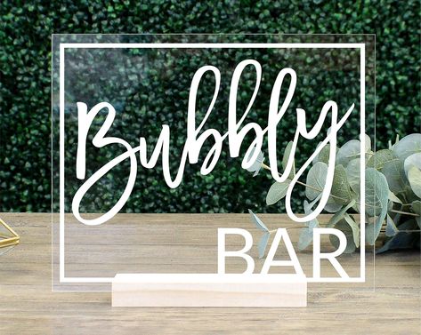 Bridal Shower Bar, Wedding Cigars, Bubbly Bar Sign, Sweets Bar, Acrylic Wedding Sign, Bubbly Bar, Champagne Bar, Mimosa Bar, Bar Cart Decor