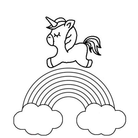 Over the Rainbow | Unicorn Outline Drawing in Black & White Rainbow Outline, Unicorn Outline, Unicorn Tattoo Designs, Unicorn Template, Fairy Templates, Rainbow Drawing, Unicorn Tattoos, Unicorn Drawing, Baby Drawing