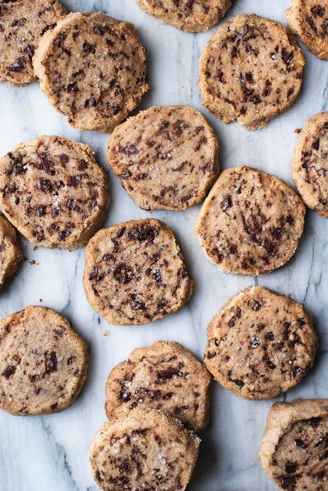 Chocolate Chunk Shortbread, Cookies With Dark Chocolate, Cookies With Sea Salt, Madeleine Cookies, Chocolate Chip Shortbread, Dark Chocolate Sea Salt, Chocolate Chip Shortbread Cookies, Roman Food, French Cookies