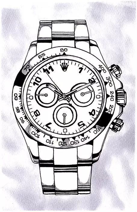 Rolex sketch.  Pen and Copic markers for Altar of Waste records, "Bling Ring: a reinterpretation." Watch Sketch, Chest Workout For Men, Watch Drawing, Luxury Brand Logo, Stylish Watches Men, Sketch Pen, Cool Car Drawings, Bling Ring, Clock Tattoo