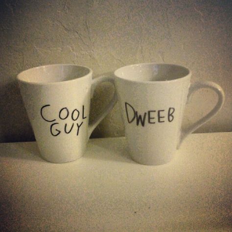 Dweeb and cool guy Adventure Time coffee mugs. I will have these someday :) Cool Guy, Adventure Time, Coffee Mugs, Coffee, Tableware