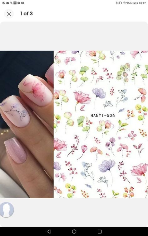 Beauty Hacks Nails, Flower Nail Designs, Nail Stuff, Nails Pink, Art Stickers, Nail Art Stickers, Nail Stickers, Beauty Nails, Pink Nails