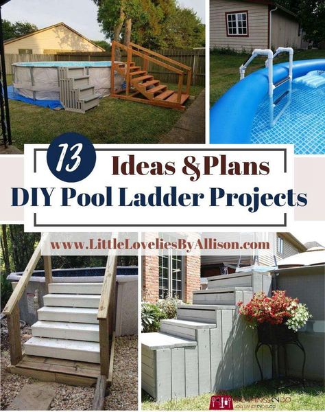 Above Ground Pool Ladder Diy, Above Ground Pool Steps Diy How To Build, Diy Pool Steps Inside Pool, Diy Steps For Above Ground Pool, Above Ground Pool Ladder Ideas, Pool Ladders For Above Ground Pools, Diy Pool Ladders For Above Ground Pools, Diy Above Ground Pool Steps, Diy Pool Steps Above Ground