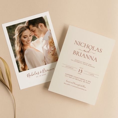 Copper Wedding Theme, Wedding Invitations Minimalist, Burnt Orange Wedding, Tropical Bohemian, Elegant Fall Wedding, Wedding Bohemian, Burnt Orange Weddings, Copper Wedding, Minimalist Wedding Invitations