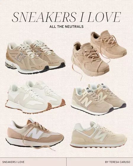 Beige Shoes Sneakers, How To Style Beige Sneakers, New Balance Beige Sneakers, Beige Runners Outfit, New Balance For Women Sneakers, Beige Trainers Outfit Women, Tan Trainers Outfit, Tan Hoka Shoes, Beige Running Shoes