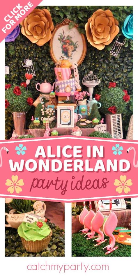 Granddaughters Birthday, Alice In Wonderland Party Ideas, Wonderland Party Ideas, Alice In Wonderland Tea Party Birthday, Wonderland Alice, Wonderland Birthday, Alice Tea Party, Mad Hatter Party, Alice In Wonderland Birthday