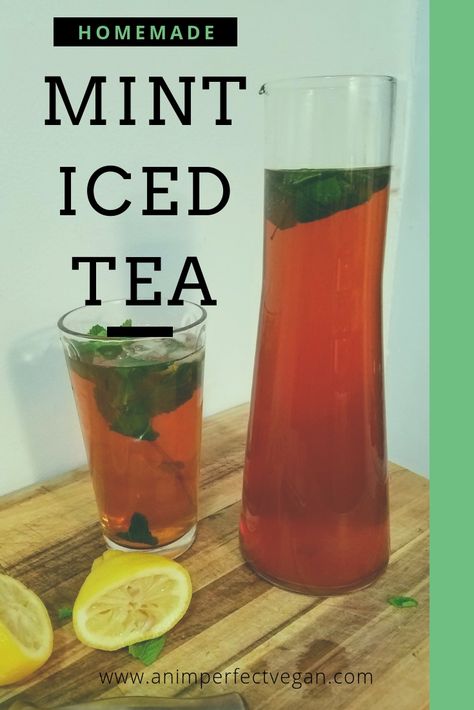 Mint Sun Tea Recipe, Mint Ice Tea Recipe, Fresh Mint Iced Tea, Homemade Mint Tea, Fresh Mint Tea Recipe, Iced Mint Tea, Iced Mint Tea Recipe, Lemon Mint Tea, Summer Refreshers