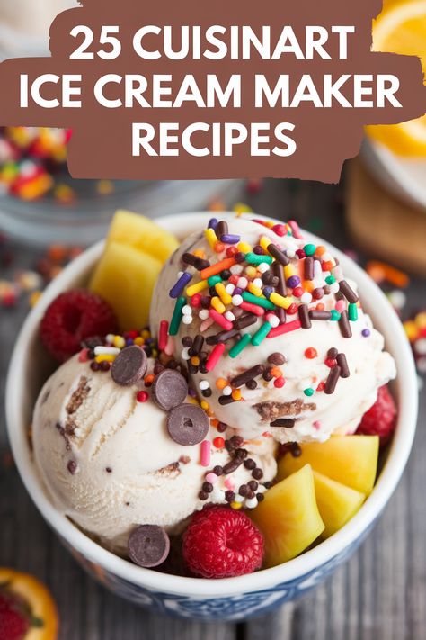 Cuisinart ice cream maker recipes easy: No more store-bought ice cream! These 25 easy Cuisinart ice cream maker recipes will have you churning up delicious homemade frozen treats in no time. From classic flavors to unique combinations, there's something for everyone. 1 Pint Ice Cream Recipes, Cuisinart Ice Cream Maker Recipes Easy, Healthy Ice Cream Maker Recipes, Cuisinart Ice Cream Maker Recipes, Kitchen Aid Ice Cream Recipes, Ice Cream Maker Recipes Healthy, Kitchen Aid Ice Cream, Cuisinart Ice Cream Maker, Cuisinart Ice Cream