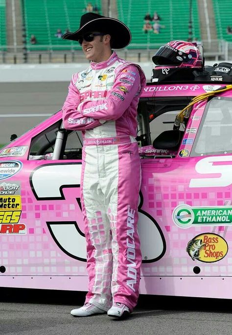 Austin Dillon Pink Race Car, Austin Dillon, Pink Cadillac, Nascar Drivers, Dale Earnhardt Jr, Pink Car, Dale Earnhardt, Motor Racing, Nascar Racing