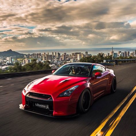 Red GTR Liberty Walk Cars, Gtr Nissan, Nissan R35, Nissan Gtr R35, Gtr R35, Nissan Skyline Gtr, Nissan Gtr Skyline, Liberty Walk, Skyline Gtr