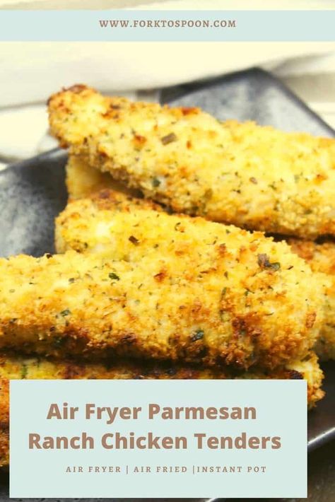 Parmesan Ranch Chicken, Air Fryer Garlic Parmesan Chicken, Garlic Parmesan Chicken Tenders, Ranch Chicken Tenders, Parmesan Ranch, Parmesan Chicken Tenders, Air Fryer Garlic, Air Fryer Chicken Tenders, Airfryer Recipes