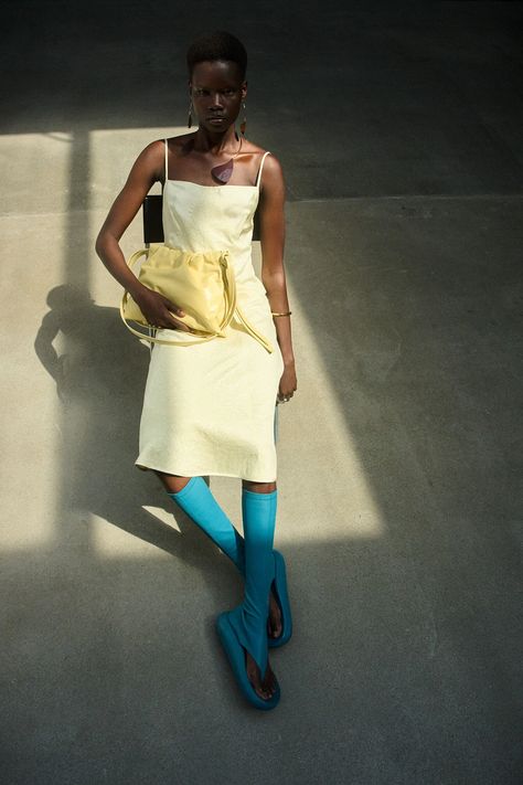 Jil Sander Editorial, Short Slip Dress, Resort 2024 Collection, Mode Editorials, Resort 2024, V Magazine, Vogue Korea, Roger Vivier, 2014 Fashion