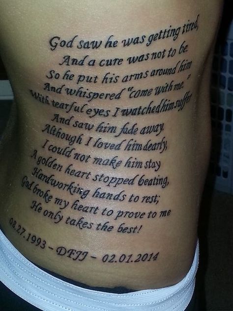 In Memory Of Cousin Tattoo, Grandma And Grandpa Memorial Tattoo, Big Brother Tattoo Memorial, Passed Grandpa Tattoo, Memorial Tattoo For Grandpa, Tribute Tattoos In Memory Of Brother, Dear Mom Tattoo, Dear Mama Tattoo, Tattoo Ideas For Grandpa In Memory Of