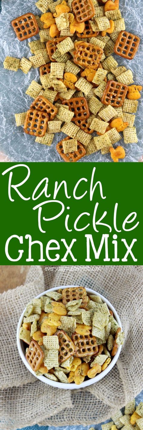 Nuts And Bolts Recipe, Pickle Ranch, Ranch Chex, Ranch Chex Mix, Chex Mix Recipes Original, Puppy Chow Chex Mix Recipe, Chex Mix Puppy Chow, Popcorn Treats, Chex Mix Recipes