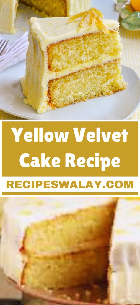 Whether you’re celebrating a special occasion or simply indulging in a homemade dessert, this Yellow Velvet Cake Recipe is sure to impress your #Yellow #Velvet #Cake #Recipe Yellow Cake Homemade, Lemon Velvet Cake Recipe, Homemade Yellow Cake Recipe, Moist Yellow Cake Recipe, Lemon Velvet Cake, Homemade Yellow Cake, Moist Yellow Cakes, Yellow Cake Recipe, Velvet Cake Recipes