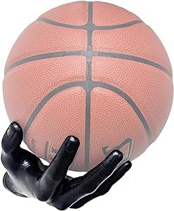 Sporty Room, Soccer Gift Ideas, Basketball Holder, Decor Stand, Ball Holder, Ball Storage, Hand Sculpture, Soccer Gifts, Black Hand