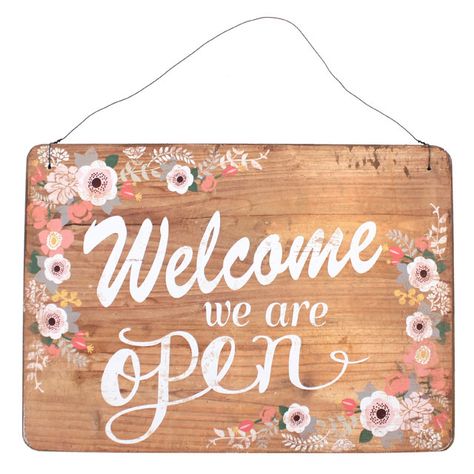 Wholesale Pretty open and closed two sided wooden sign - Something Different Shop Front Signage, Open Signs, Shop Window Design, Wholesale Gifts, We Are Open, Weekend Projects, Retro Gift, Milk Paint, Store Signs