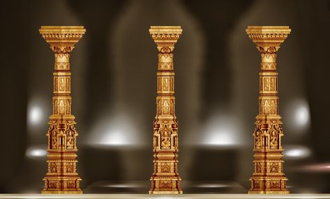 Wedding Pillars, Mandap Design, Ganesh Ji Images, Ganpati Decoration At Home, Pillar Design, Stage Decoration, Ganesh Ji, Ganpati Decoration, Photoshop Tutorial Design