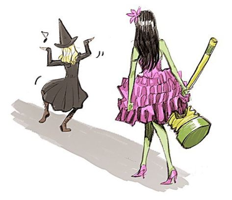 Wicked, Elphaba, Glinda Wicked Drawings, Wicked Fanart, For Good Wicked, Musical Fanart, Wicked Elphaba, Broadway Wicked, Elphaba And Glinda, Wicked Musical, Musical Plays