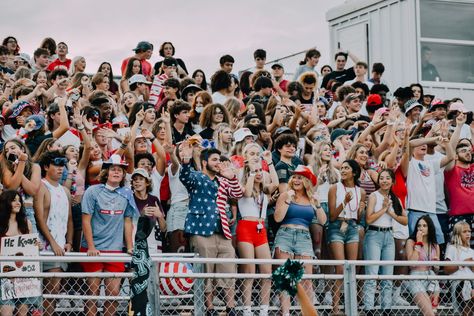 usa football game high school friday night dress up theme Usa Game Theme, Usa Student Section Theme, Friday Night Lights Theme, Usa Themed Football Game, Usa Theme Outfit Football Games, Usa Football Theme, Usa Football Theme Outfit, Fnl Themes, Pep Rally Themes