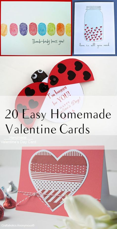 20 Easy Homemade Valentine Cards | How To Build It Valentine Homemade Cards, Easy Valentine Cards, Valentine Cards To Make, Valentines Ideas For Him, Valentines Day Cards Diy, Homemade Valentine, Valentines Day Cards Handmade, Homemade Valentines Day Cards, Gifts Homemade