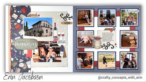 A grid style layout is a perfect companion page when you have a lot of photos to scrapbook. I took a classic sketch and turned it into a double page layout over on my YouTube channel. For scrapbooking tips and design techniques head on over and watch this layout come together.  #scrapbooking #scrapbooklayout Europe Scrapbook Layouts, Double Page Scrapbook Layouts, Photo Scrapbook Layout, 8x8 Scrapbook Layouts, Classic Sketch, Scrapbooking Tips, Water Vacation, Wedding Scrapbooking Layouts, Cruise Scrapbook