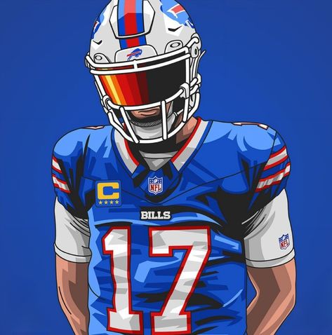 Buffalo Bills Drawing, Buffalo Bills Painting, Buffalo Bills Aesthetic, American Football Drawing, Nfl Quotes, Drawing Football, Hoco Signs, Football Things, College Football Art