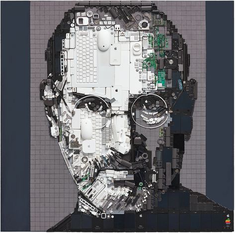 Kirkland Smith's assemblage portrait of Apple co-founder Steve Jobs won first place at the 2013 Art Fields competition in Lake City, S.C. Plastic In The Sea, Objects Art, Classical Realism, Trash Art, Realism Painting, Columbia Sc, Recycled Art, Button Art, Drawing Images