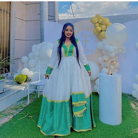 Ethiopian Culture, Eritrean Dress, Ethiopian Clothing, Ethiopian Traditional Dress, Ethiopian Dress, Habesha Kemis, Embroidery Beading, Golden Design, Traditional Clothes