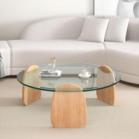 Amazon.com: Tempered glass coffee table living room home round light luxury minimalist tea table small apartment,glass coffee table,Living room round glass coffee table,Applicable to living room ( Color : Wood co : Home & Kitchen Table Living Room Round, Glass Coffee Table Living Room, Side Table Minimalist, Minimalist Hotel, Clear Coffee Table, Round Coffee Table Living Room, Dinning Table Set, Tempered Glass Coffee Table, Minimalist Side Table