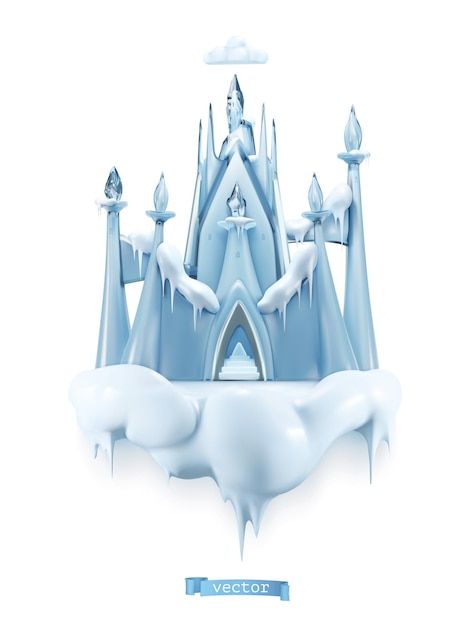 Ice castle. 3d vector object cartoon sty... | Premium Vector #Freepik #vector #kingdom #castle-background #cartoon-castle #castle-tower Elsa Cartoon, Castle Png, Fantasy Castles, Castle Cartoon, 3d Castle, Kingdom Castle, Frozen Castle, Snow Castle, Estilo Cartoon