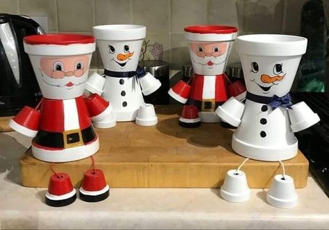 Clay Pot People Instructions, Christmas Flower Pots, Plant Pots Crafts, Terra Cotta Pot Crafts Diy, Clay Pot Projects, Clay Pot People, Pot People, Flower Pot Art, Terra Cotta Pot Crafts