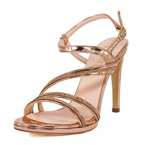 ZOLA Rose Gold Rhinestone Metallic Mirror Sandal #bomdia #womensfashion #shopping #sandals #fashion #luxury #designer #brand #unique #limitededition #rosegold #rhinestone Rose Gold Dress Shoes, Platform Crocs, Women Platform Shoes, Shoes High Heels, Rhinestone Sandals, Rhinestone Heels, Sandal Heels, Women Shoes Online, Evening Shoes