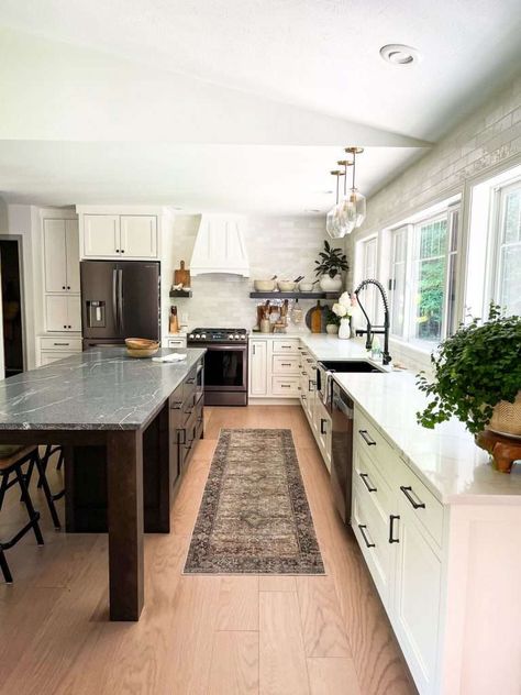 7ft Kitchen Island, Anthropologie Kitchen Island, Adding On To Kitchen Island, Smaller Kitchen With Island, Different Island Countertop, 8ft Kitchen Island, 10 Foot Kitchen Island, Kitchen Island With Table Extension, Island Extension